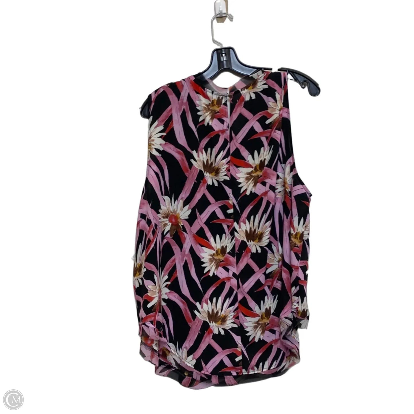 Top Sleeveless By Who What Wear In Black & Pink, Size: 3x