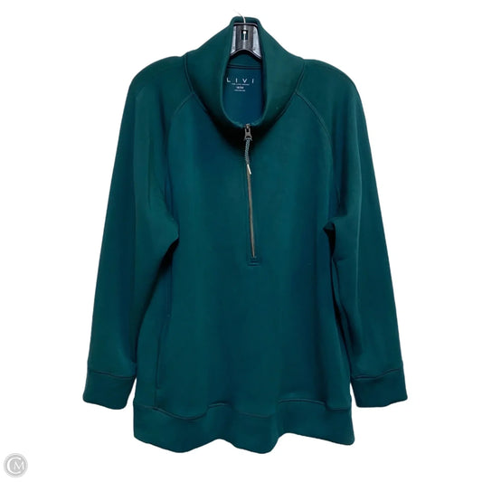 Athletic Sweatshirt Collar By Livi Active In Green, Size: 1x