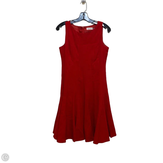 Dress Casual Midi By Calvin Klein In Red, Size: Sp