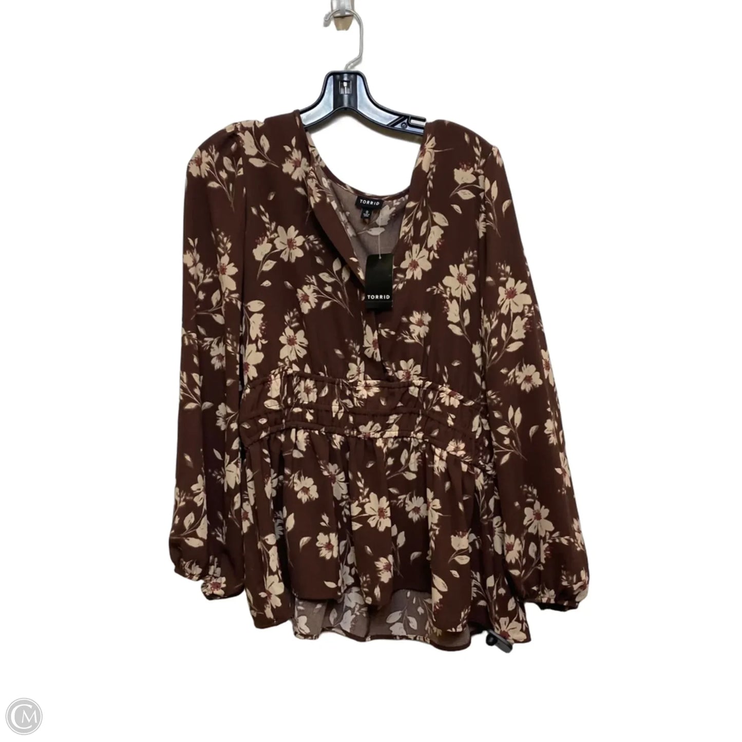 Top Long Sleeve By Torrid In Brown, Size: L