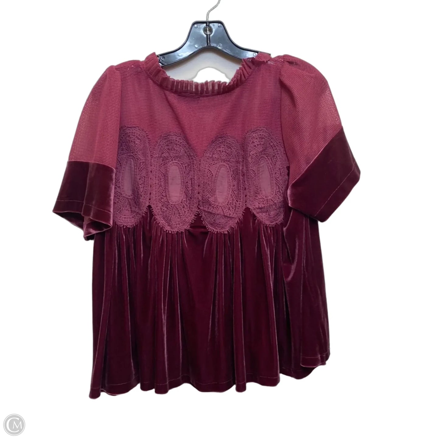Top Short Sleeve By Fate In Purple, Size: S