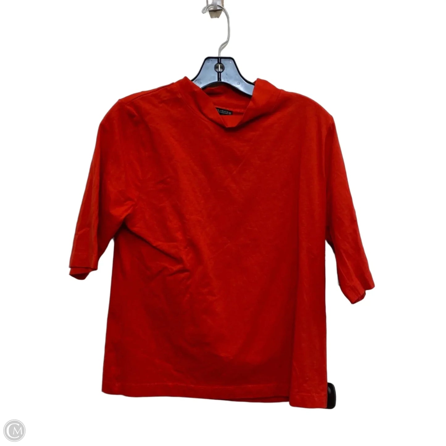 Top Short Sleeve Basic By Zara In Orange, Size: Xl