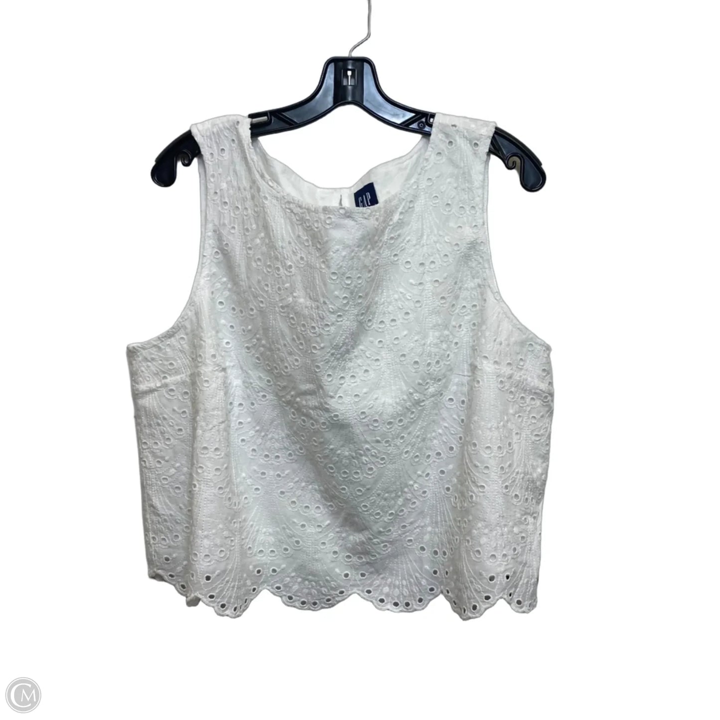 Top Sleeveless By Gap In White, Size: Xl