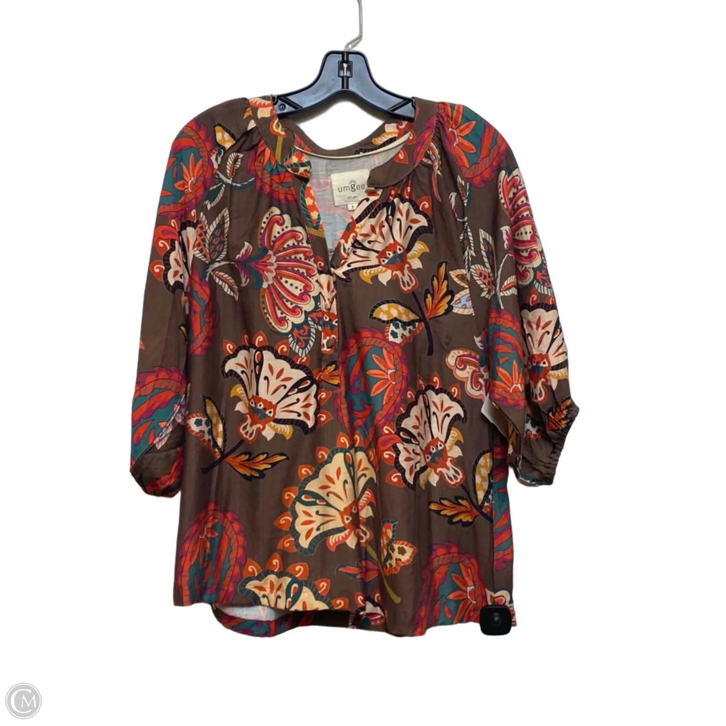 Top 3/4 Sleeve By Umgee In Brown & Red, Size: S