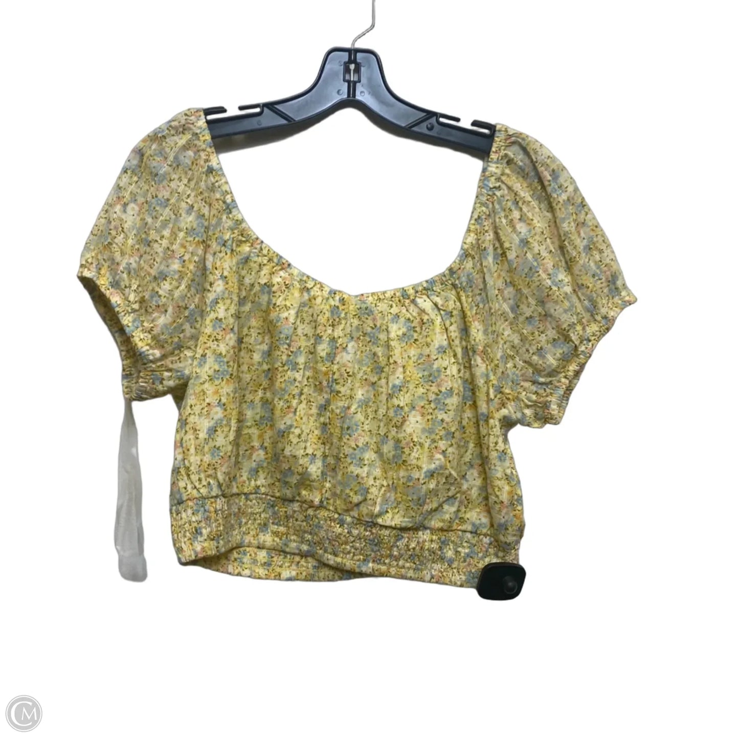 Top Short Sleeve By American Eagle In Yellow, Size: L