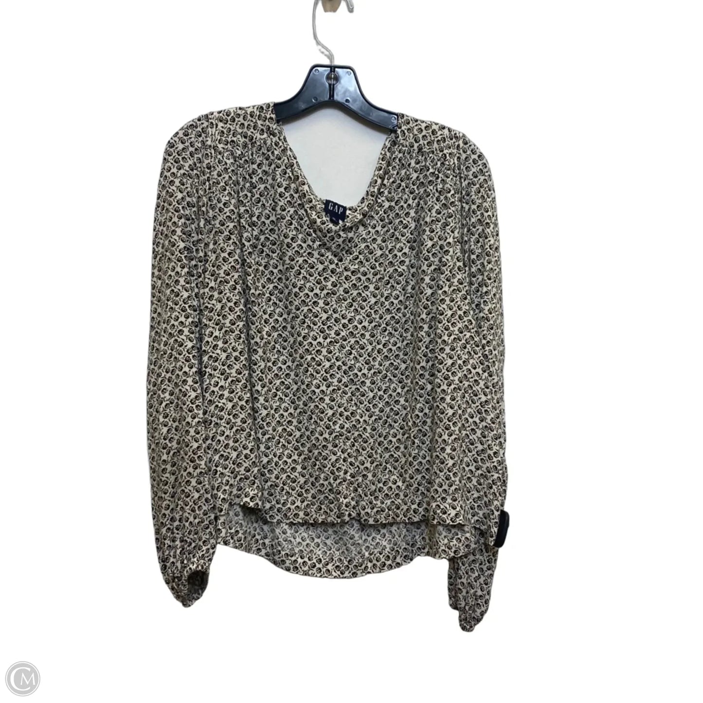 Top Long Sleeve By Gap In Brown & Cream, Size: Xl