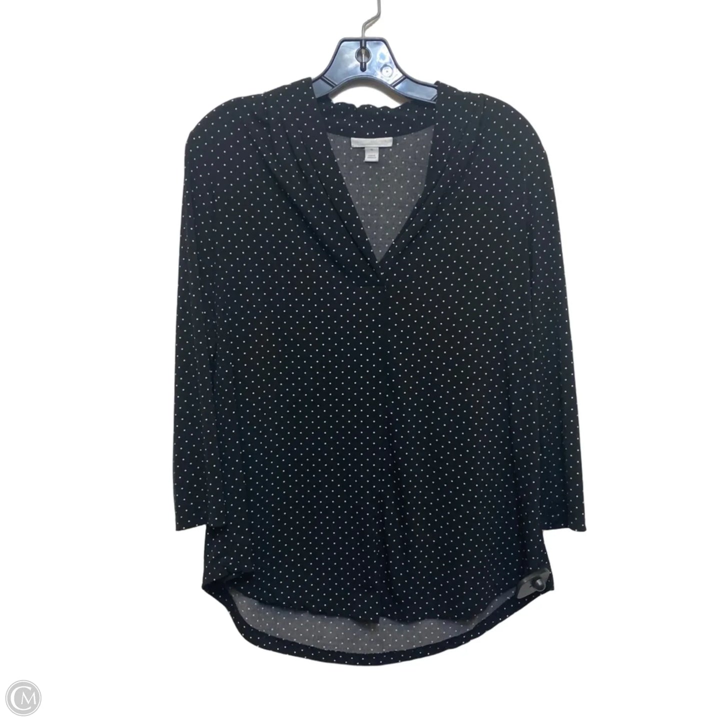 Top 3/4 Sleeve By Charter Club In Black, Size: M