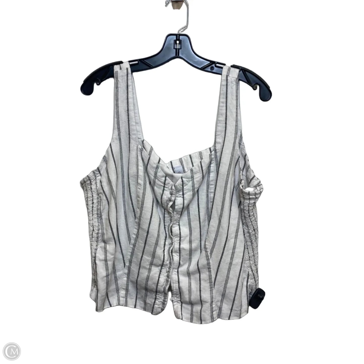 Top Sleeveless By Old Navy In Grey & White, Size: 1x