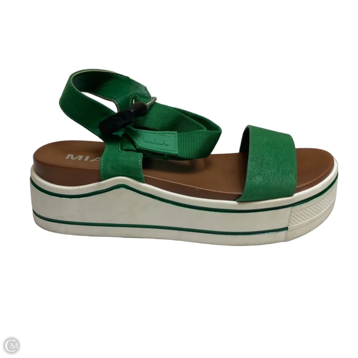 Sandals Heels Platform By Mia In Green, Size: 10