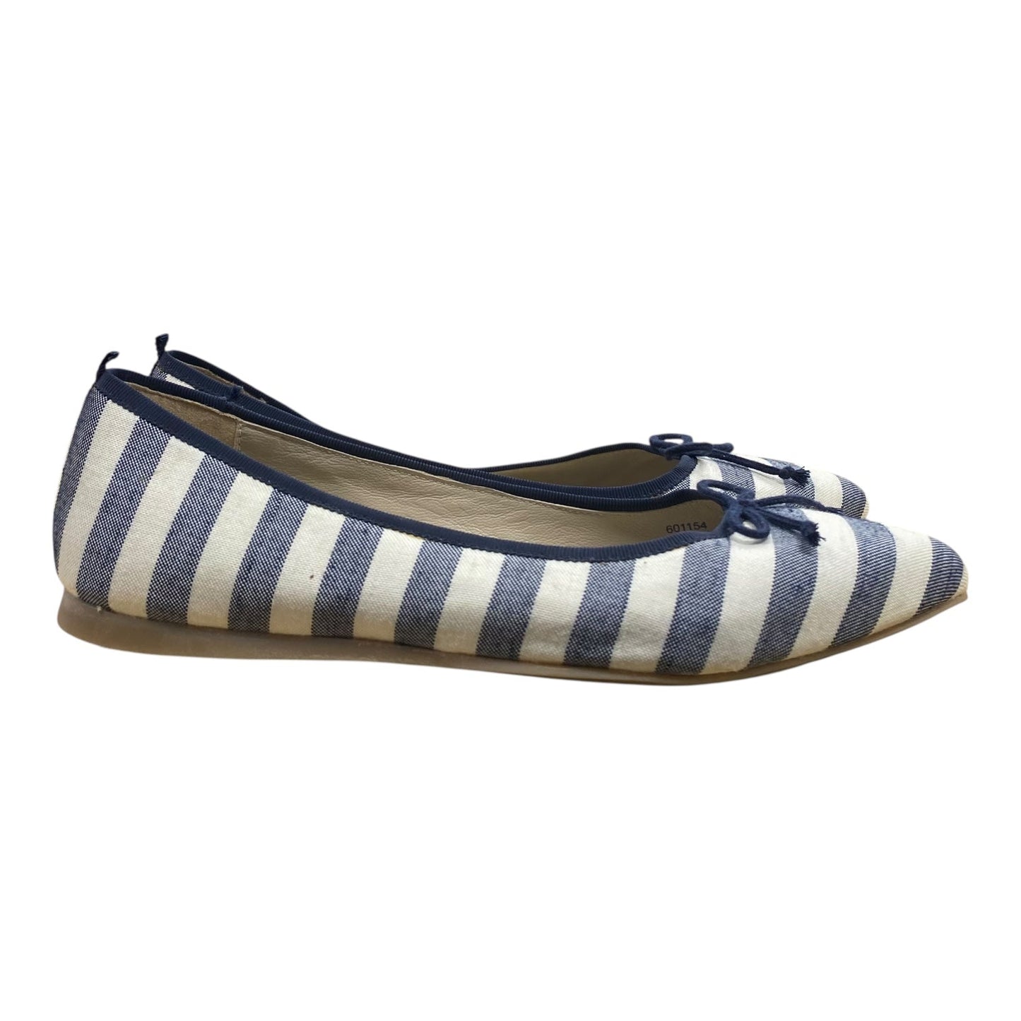 Shoes Flats By Boden In Blue & Cream, Size:9.5