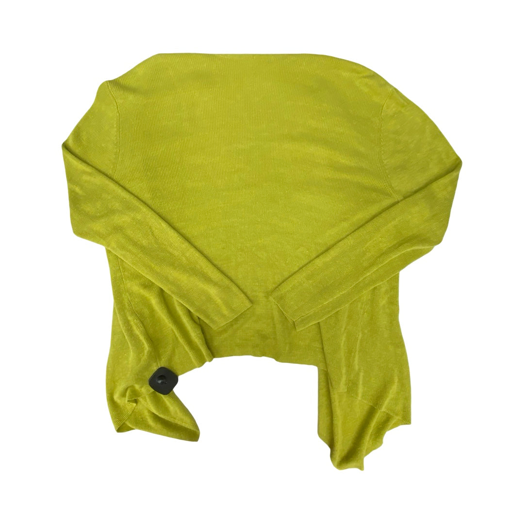 Sweater Cardigan Designer By Eileen Fisher In Green, Size:L