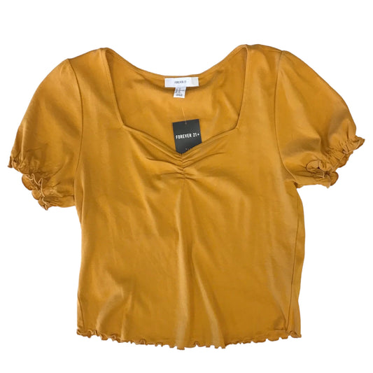 Yellow Top Short Sleeve Forever 21, Size 2x