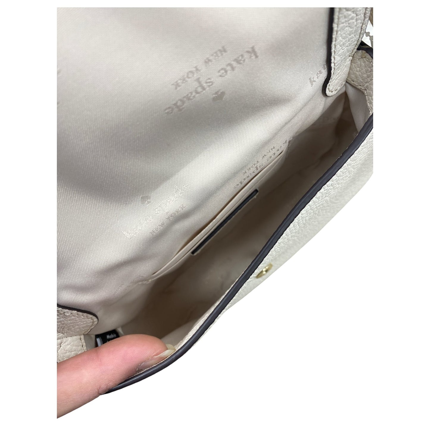 Handbag Designer By Kate Spade In White, Size:Small