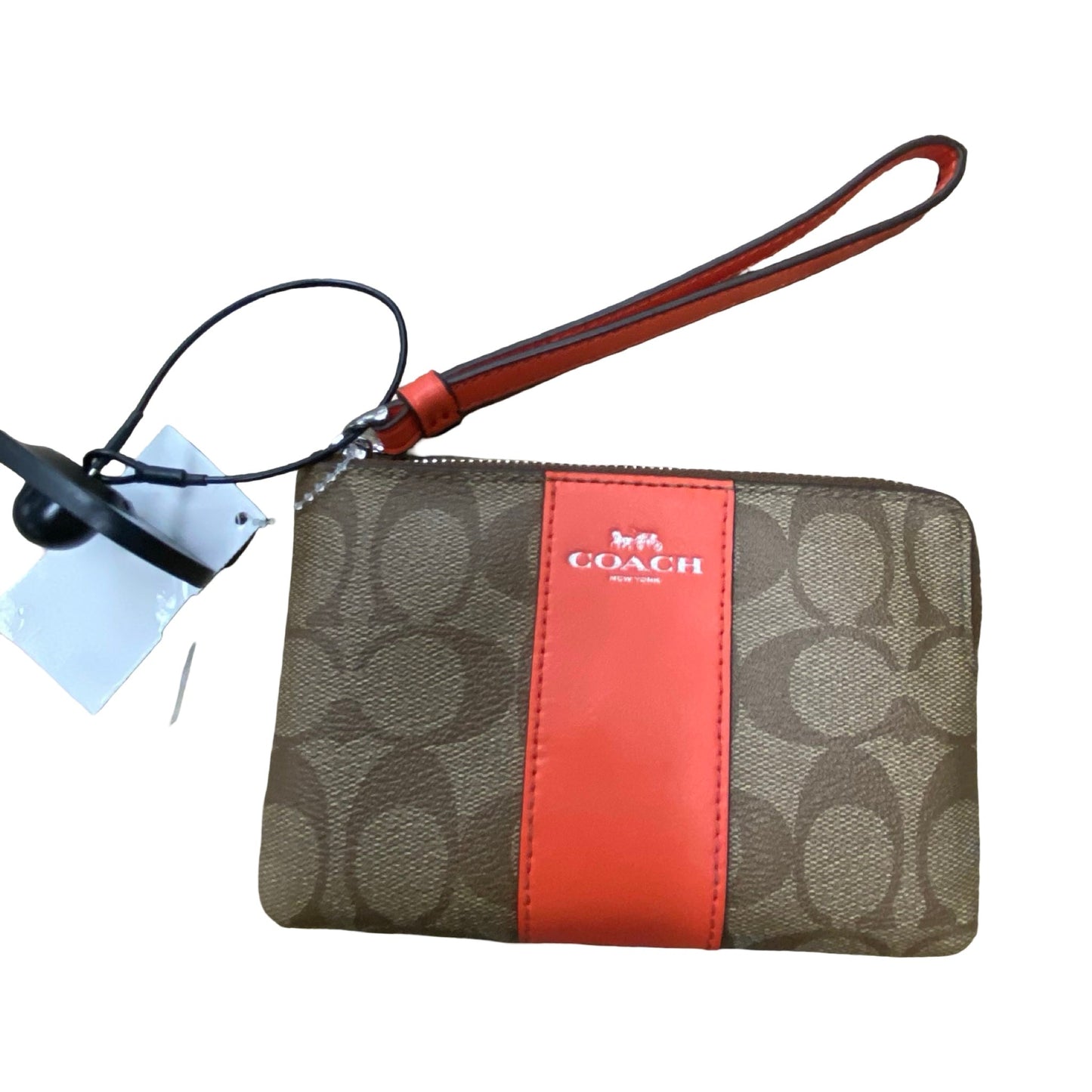 Wristlet Designer By Coach In Brown & Orange, Size:Small