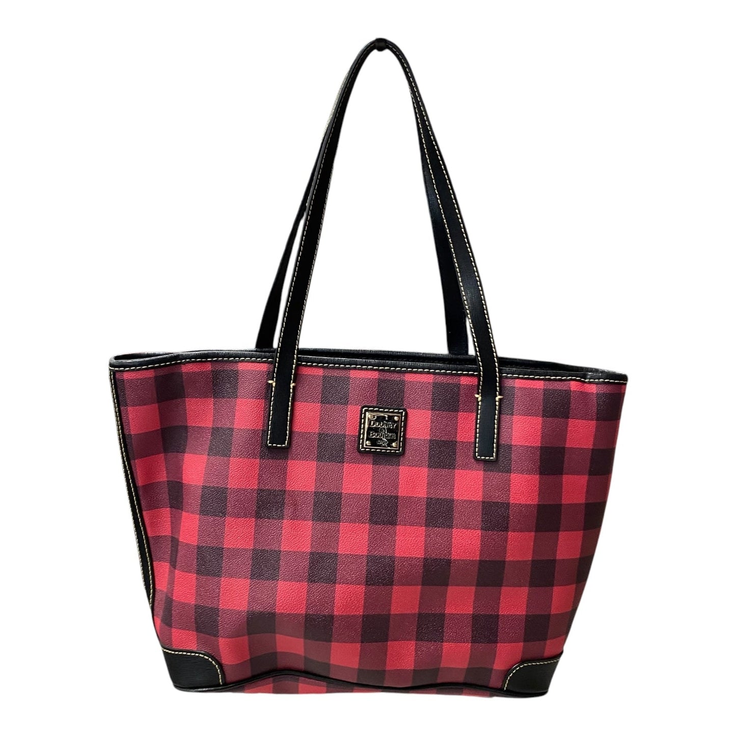 Handbag Designer By Dooney And Bourke In Plaid Pattern, Size:Medium