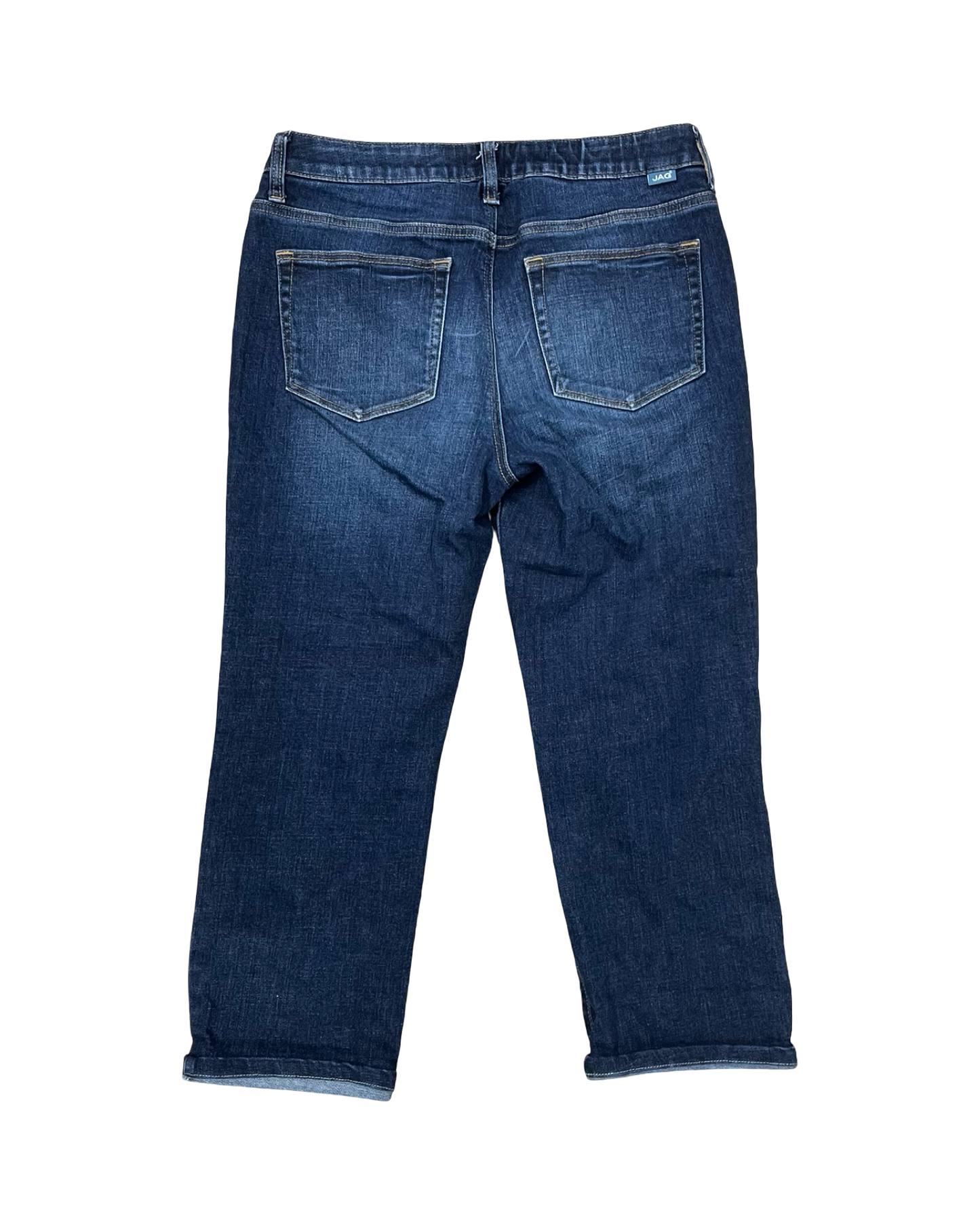 Jeans Cropped By Jag In Blue Denim, Size:8