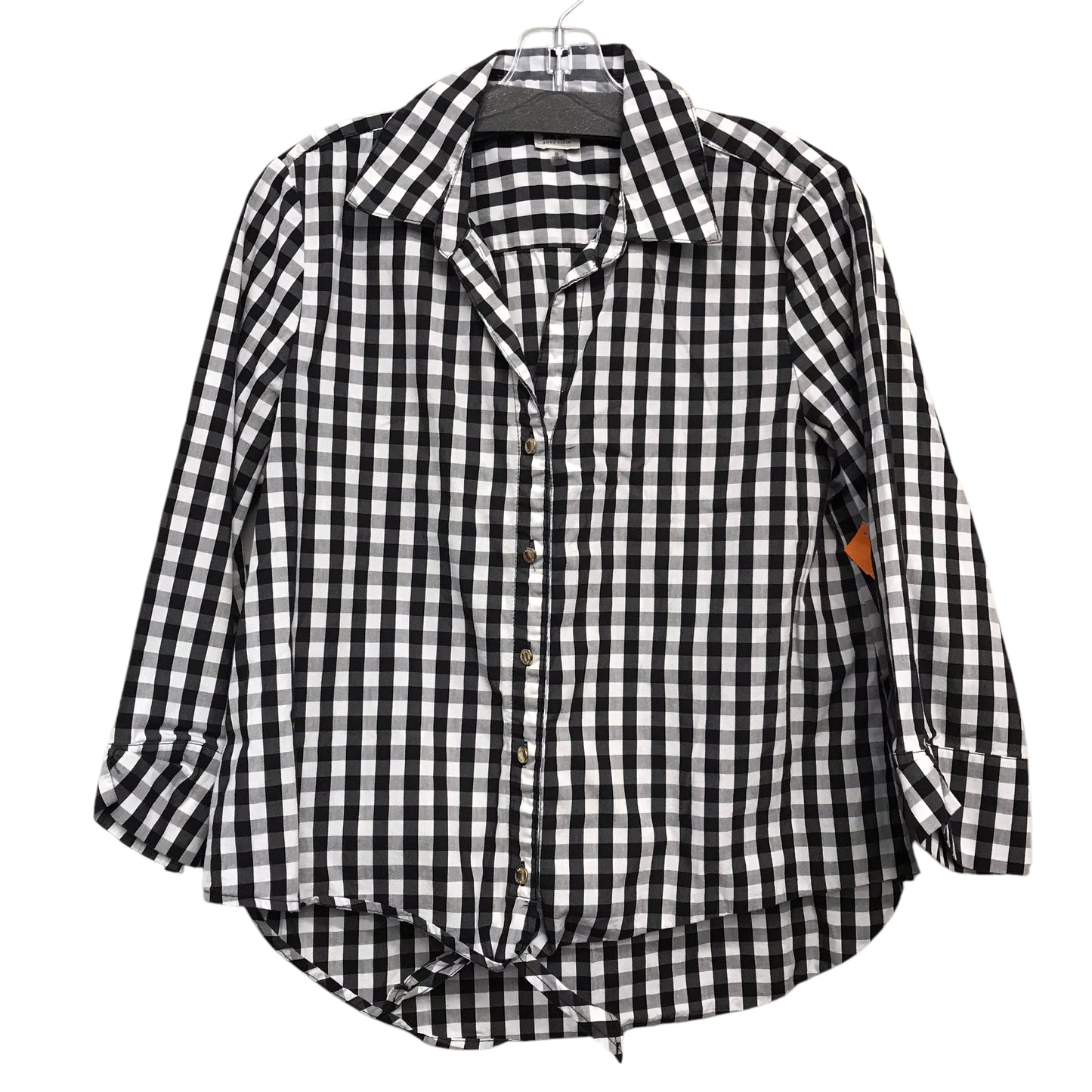Top 3/4 Sleeve By Anne Klein In Checkered Pattern, Size:M