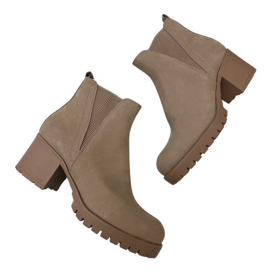 Boots Ankle Heels By Mia In Taupe, Size:9