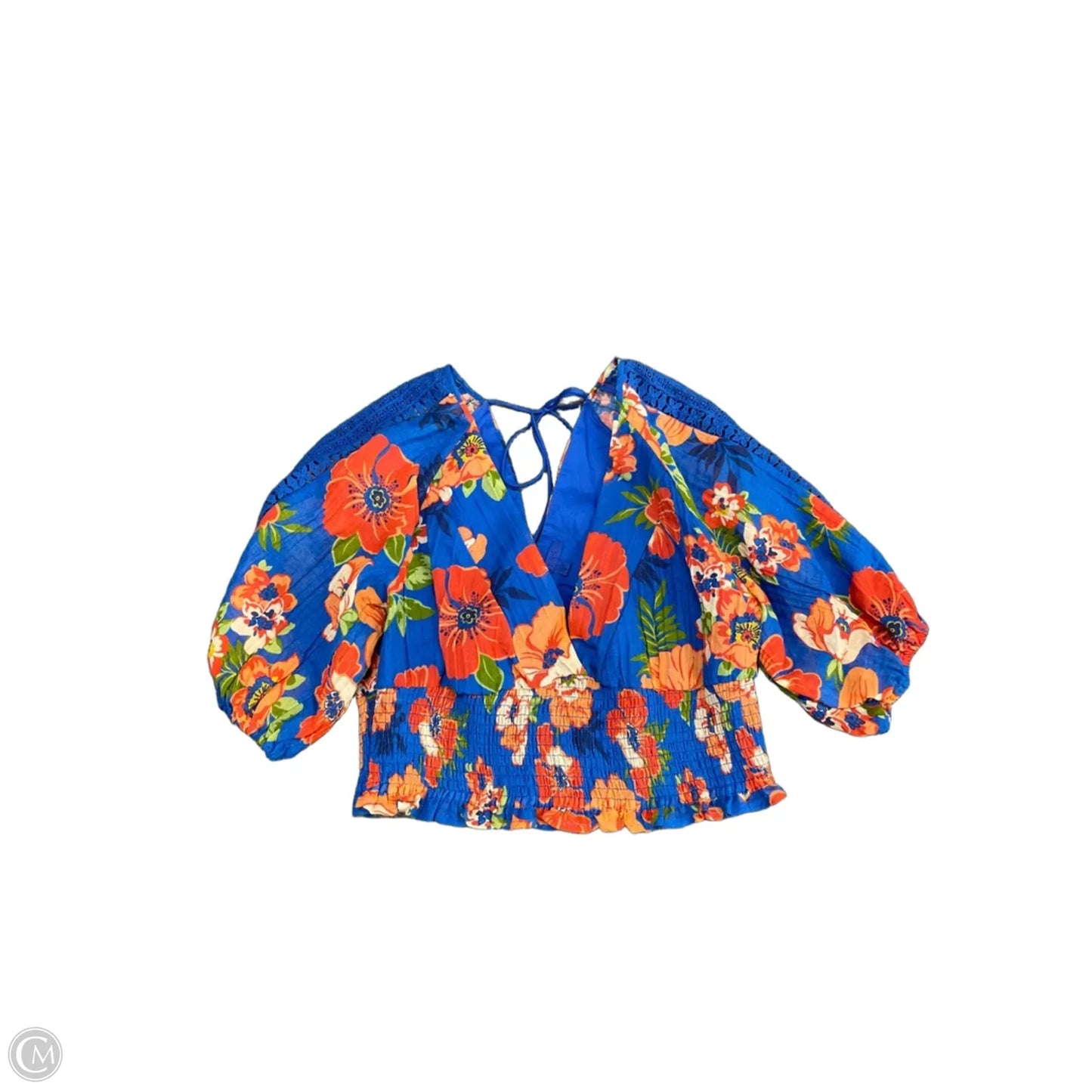 Top Short Sleeve By Guess In Blue & Orange, Size: Xl