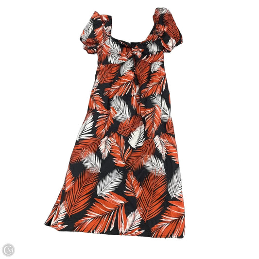 Dress Casual Midi By J. Crew In Black & Orange, Size: M