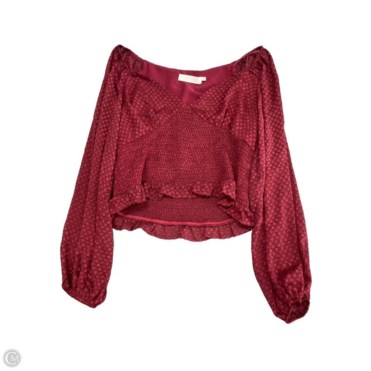 Top Long Sleeve By Astr In Maroon, Size: Xl