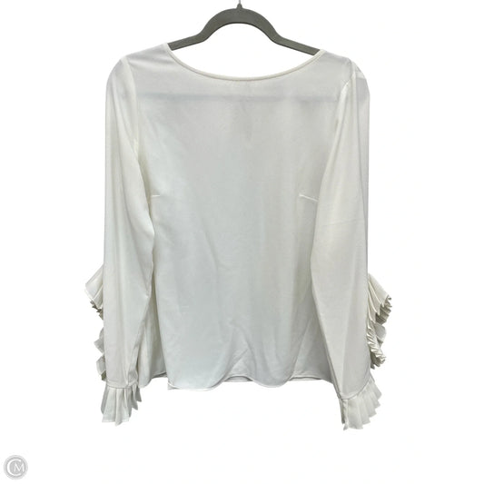 Blouse Long Sleeve By Nicole Miller In Ivory, Size: S