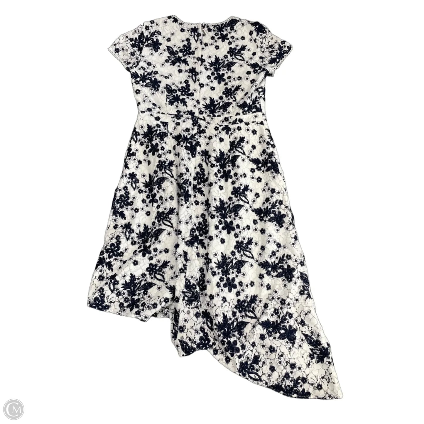 Dress Casual Midi By Karl Lagerfeld In Blue & White, Size: 10