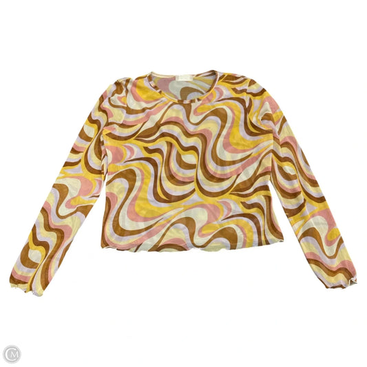 Top Long Sleeve By Altard State In Brown & Yellow, Size: M