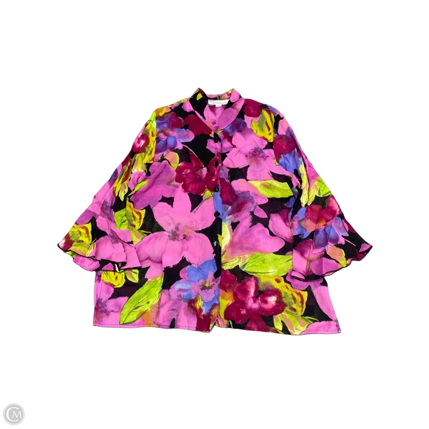 Top Long Sleeve By Caroline Rose In Purple, Size: 1x