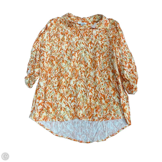 Top Long Sleeve By Emily Daniels In Orange, Size: 2x