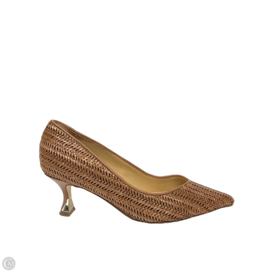 Sandals Heels Kitten By Nine West In Brown, Size: 6.5