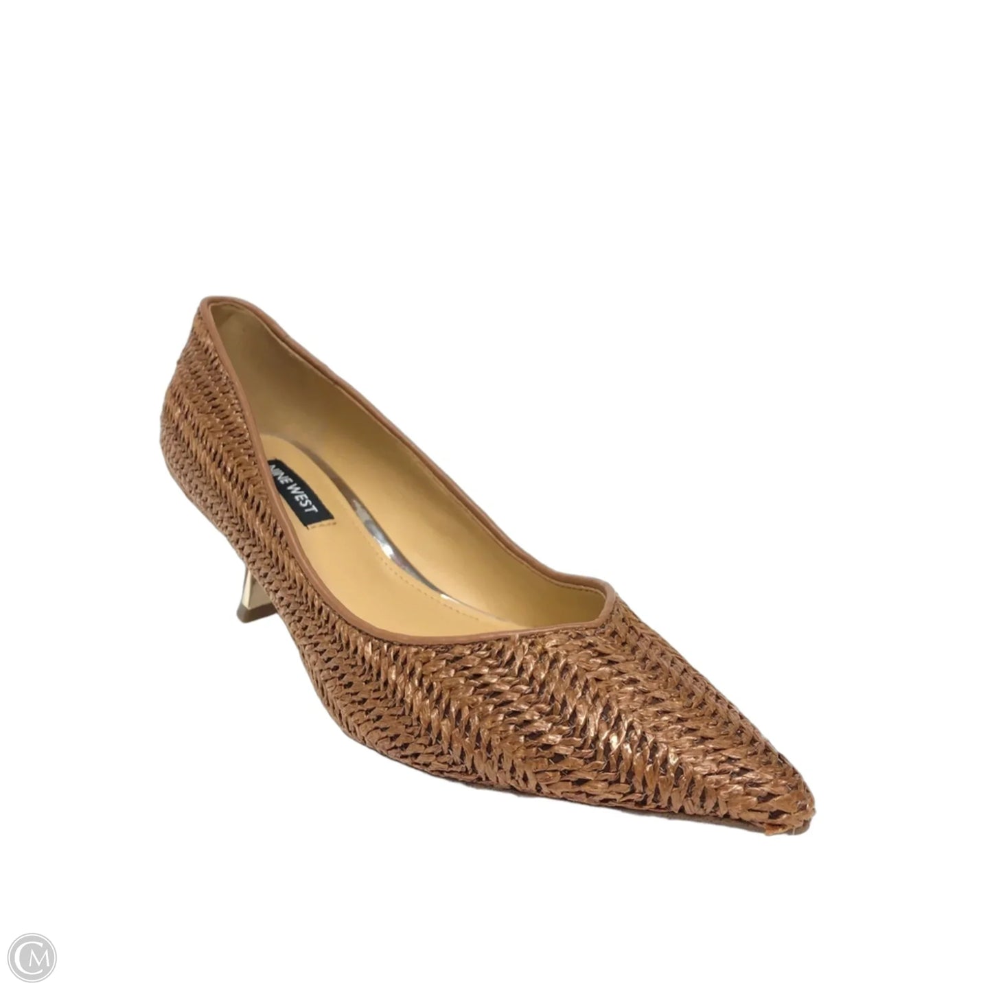 Sandals Heels Kitten By Nine West In Brown, Size: 6.5