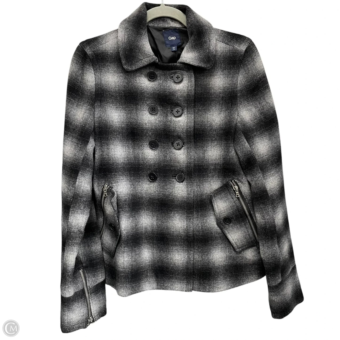 Coat Peacoat By Gap In Grey, Size: M