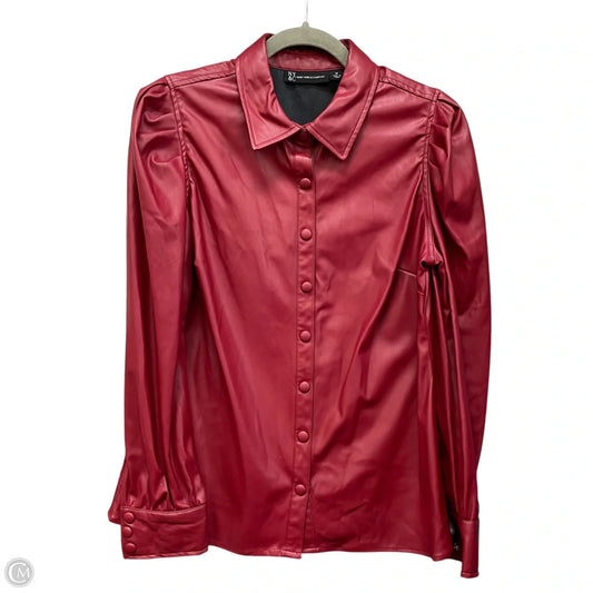 Jacket Shirt By New York And Co In Red, Size: M