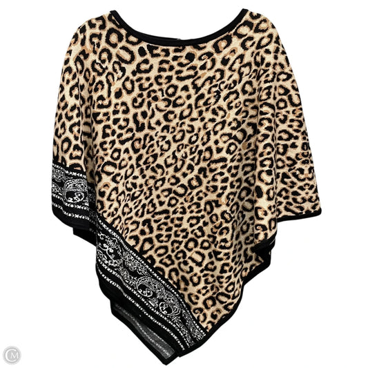 Poncho By Chicos In Leopard Print, Size: Xl