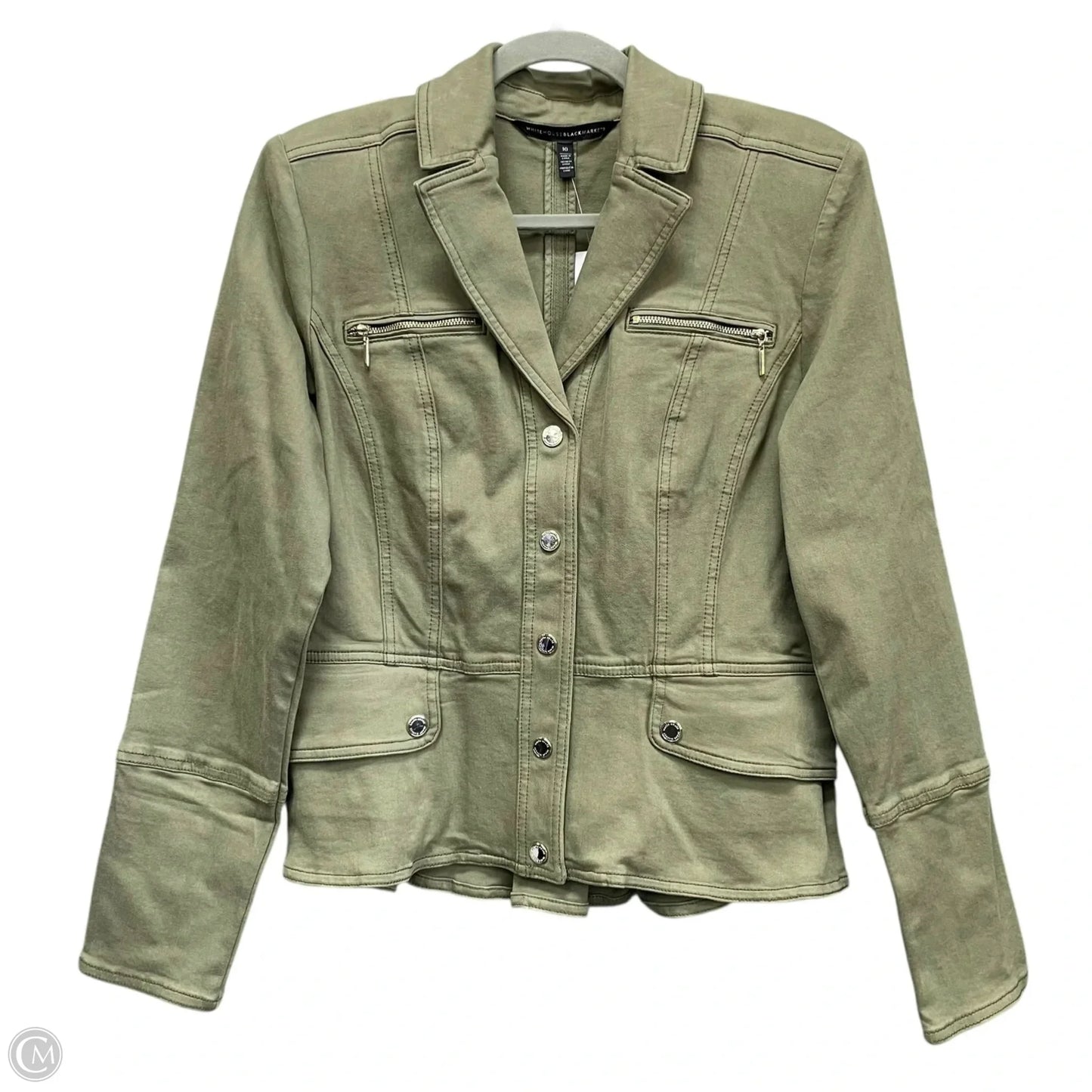 Jacket Denim By White House Black Market In Green Denim, Size: 10