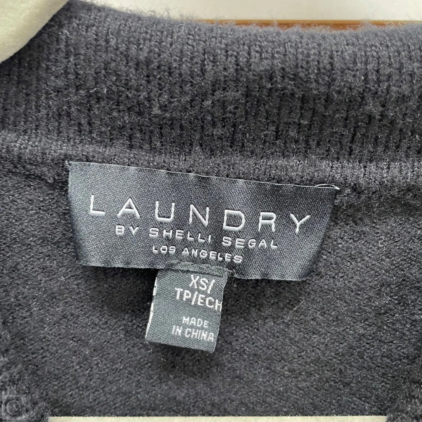 Sweater Short Sleeve By Laundry In Black & Tan, Size: Xs