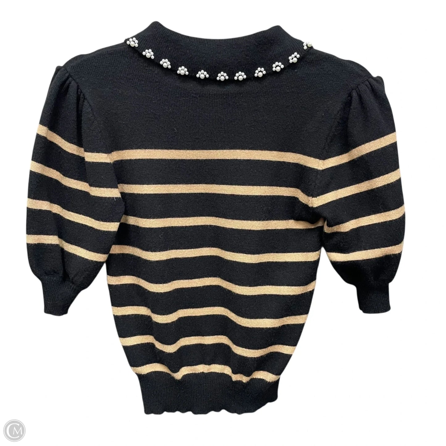 Sweater Short Sleeve By Laundry In Black & Tan, Size: Xs