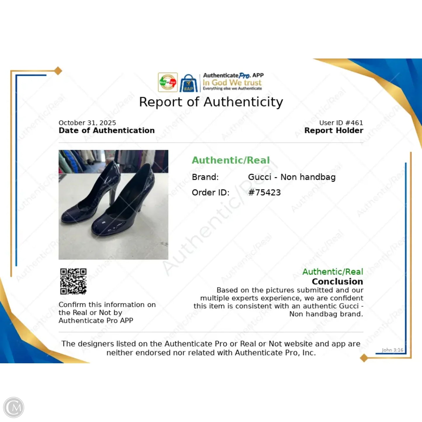 Shoes Luxury Designer By Gucci In Navy, Size: 8.5