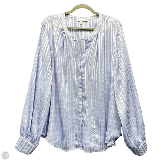 Blouse Long Sleeve By Chicos In Blue, Size: 1x