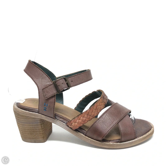 Sandals Heels Block By Bed Stu In Brown, Size: 6