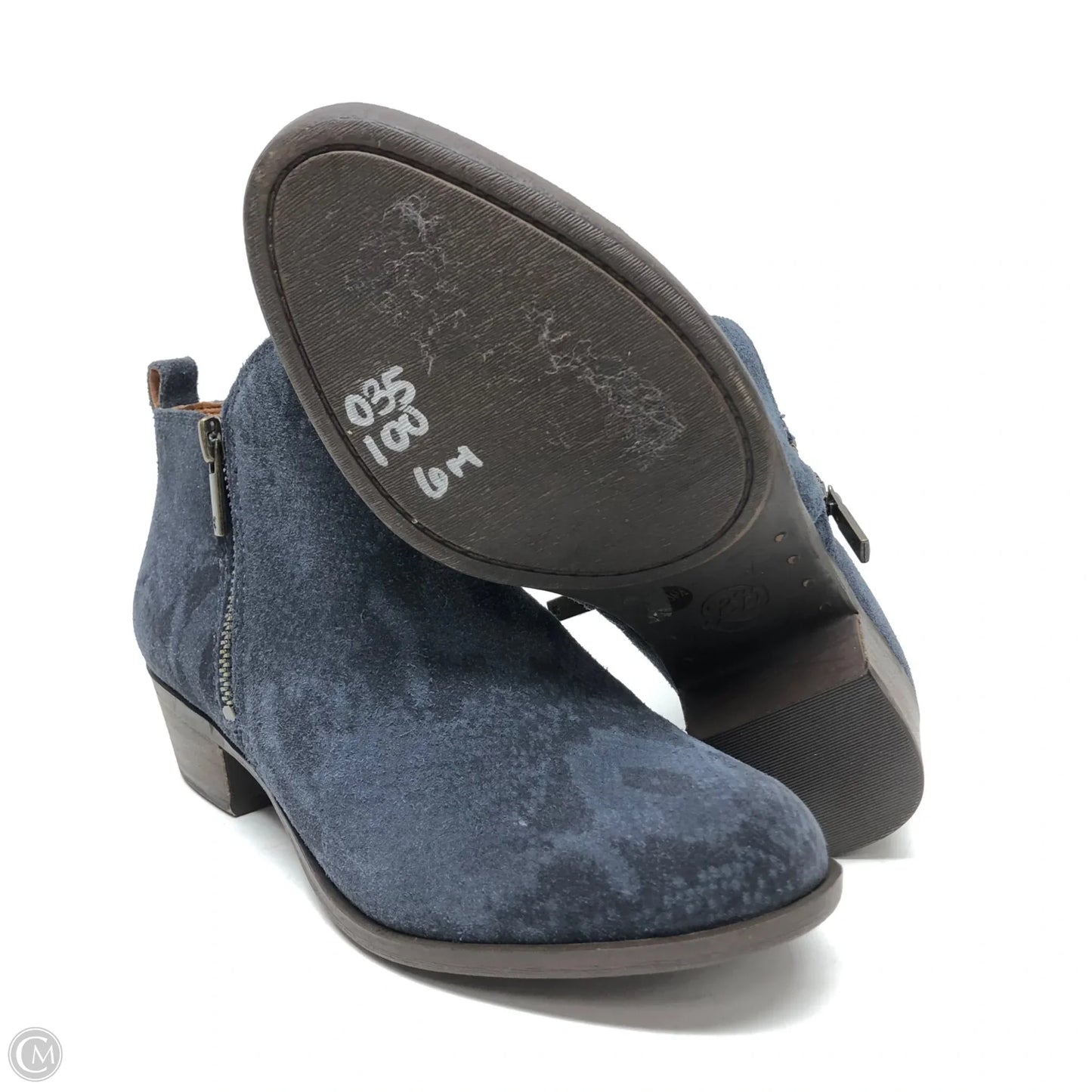 Boots Ankle Heels By Lucky Brand In Navy, Size: 6