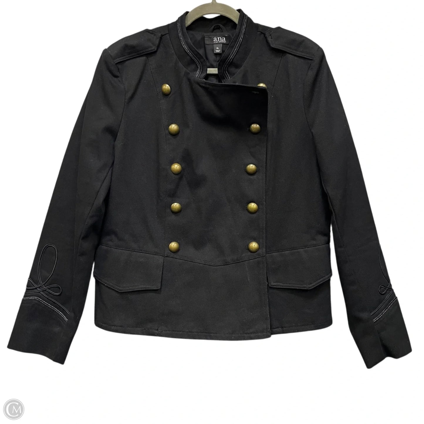 Jacket Denim By Ana In Black Denim, Size: Xl