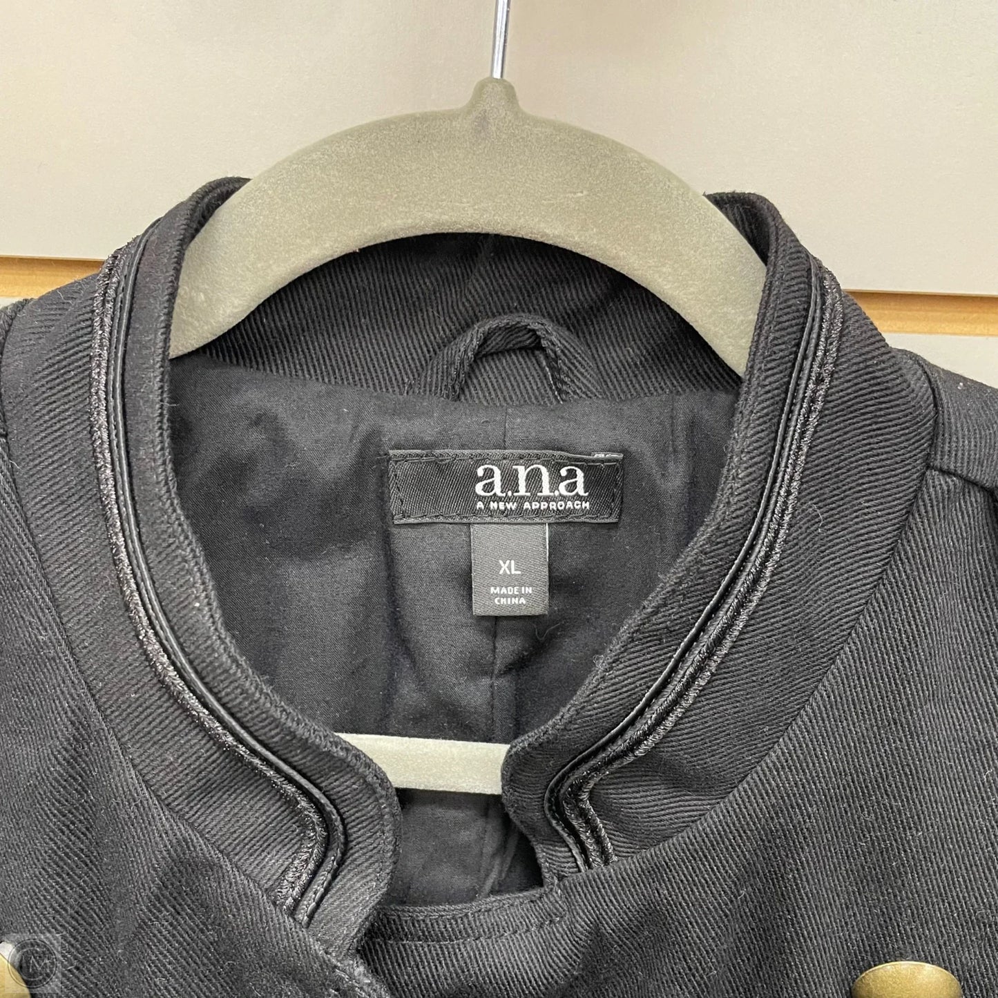 Jacket Denim By Ana In Black Denim, Size: Xl