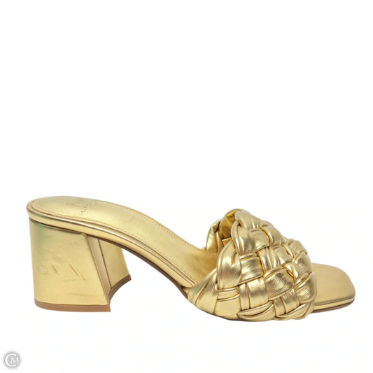 Sandals Heels Block By Marc Fisher In Gold, Size: 5