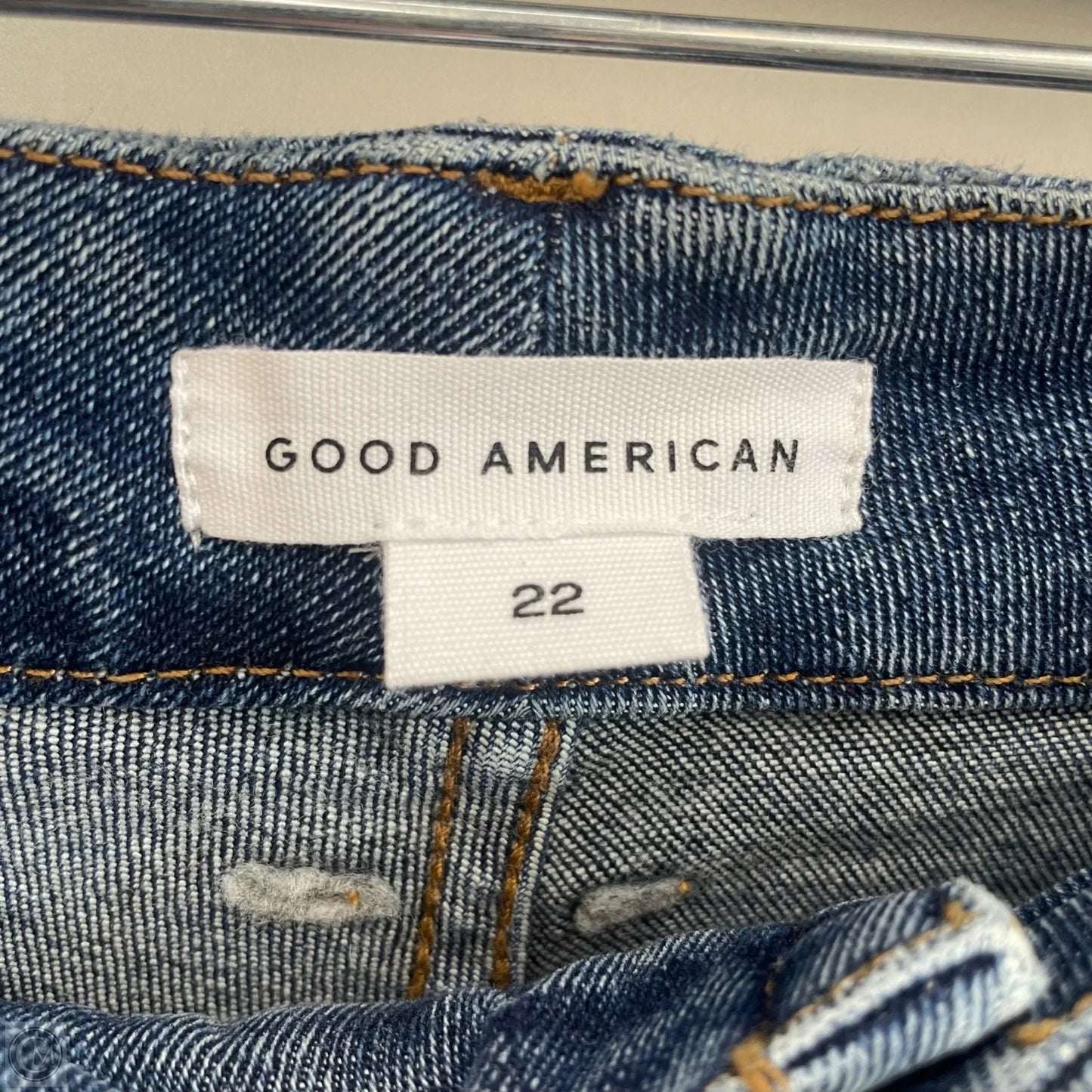 Jeans Skinny By Good American In Blue Denim, Size: 22