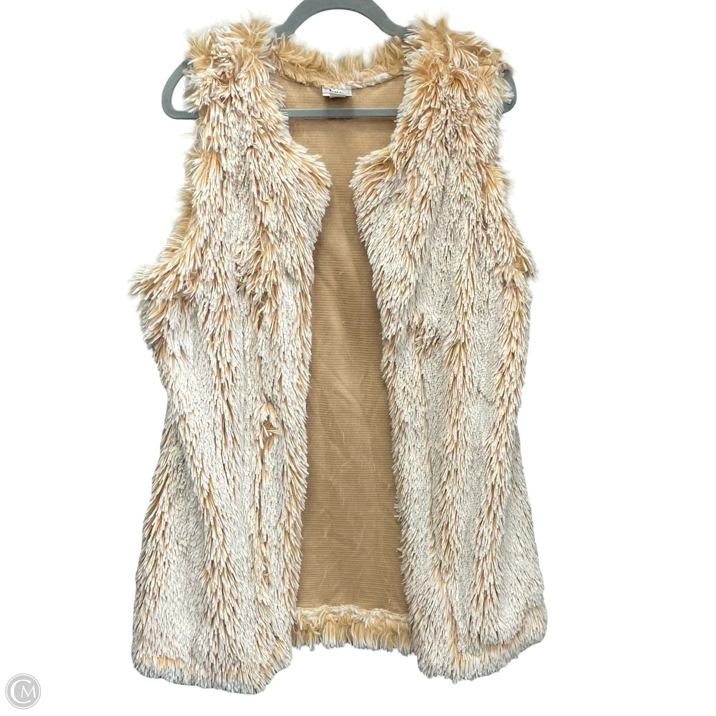 Vest Faux Fur & Sherpa By Ivy Jane In Beige, Size: L