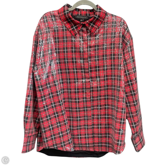 Jacket Shirt By Cmc In Black & Red, Size: L