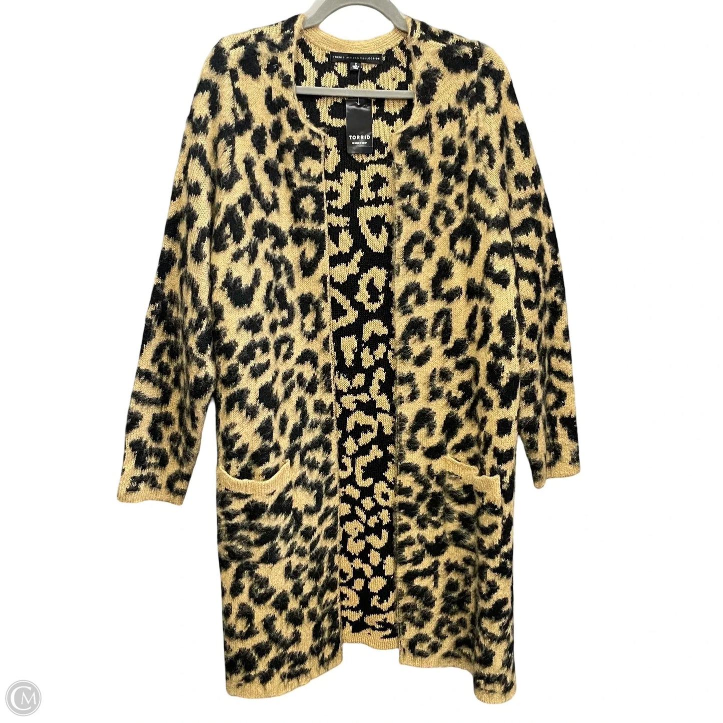 Sweater Cardigan By Torrid In Leopard Print, Size: 2x