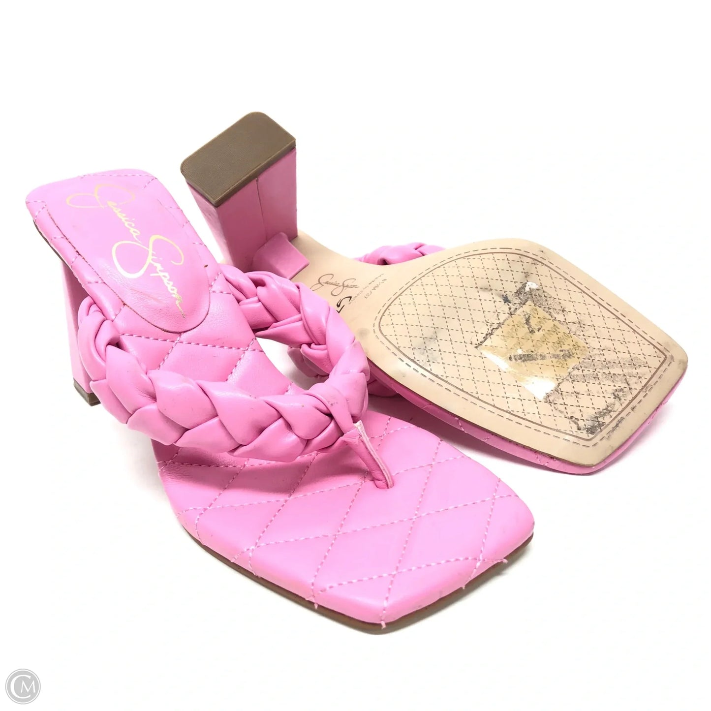 Sandals Heels Block By Jessica Simpson In Pink, Size: 6.5